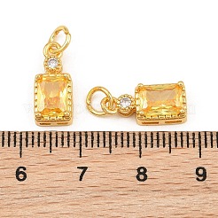 Brass Pave Cubic Zirconia Charms&nbsp;CU-CBA3D67-07G-02