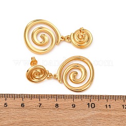 304 Stainless Steel Vortex Spiral Dangle Stud Earrings&nbsp;X-EJEW-L304-01G