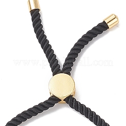 Half Finished Twisted Milan Rope Slider Bracelets&nbsp;FIND-G032-01G-06