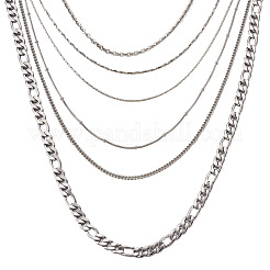304 Stainless Steel Chain Necklace&nbsp;NJEW-TA0001-10P