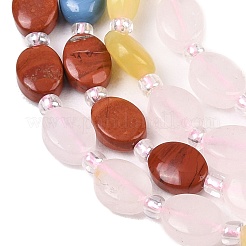 Cherry Quartz Glass & Synthetic Agate & Natural Red Jasper & Rose Quartz & Lemon Jade & Red Aventurine Beads Strands&nbsp;G-Z135-A13