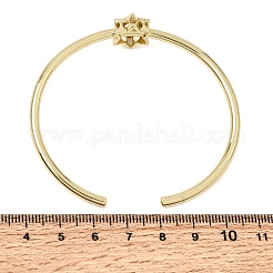 Brass Micro Pave Clear Cubic Zirconia Cuff Bangles for Women&nbsp;KK-CBAED06-08A-G