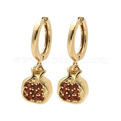 Brass Cubic Zirconia Hoop Earrings&nbsp;EJEW-Q015-02G-C