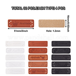 60Pcs 15 Style Imitation Leather Labels&nbsp;DIY-MP0001-04