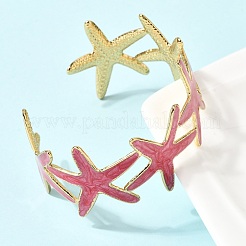 304 Stainless Steel Enamel Cuff Bangles for Women&nbsp;BJEW-D408-34G