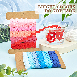 4 Cards 2 Styles  Polyester Wavy Fringe Trim Ribbon&nbsp;DIY-GF0009-48H