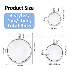 3Pcs 3 Styles Glass Pendants&nbsp;STAS-FH0002-47