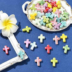 45Pcs 9 Colors Glazed Porcelain Beads&nbsp;PORC-CJ0001-12