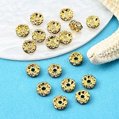 Brass Rhinestone Spacer Beads&nbsp;RB-A014-L7mm-01G