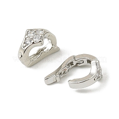 Brass Micro Pave Clear Cubic Zirconia Fold Over Clasps&nbsp;KK-C107-11P