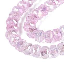 Electroplate Transparent Crackle Glass Beads Strands&nbsp;EGLA-Q135-01A-B05