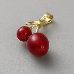 Brass Resin Pendants&nbsp;KK-CJC0030-04G-05