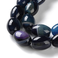 Natural Banded Agate (Dyed & Heated) Beads Strands&nbsp;G-M446-D01-01D