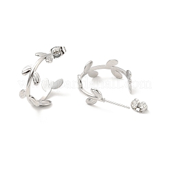 Non-Tarnish 304 Stainless Steel Leaf Wrap Stud Earrings&nbsp;EJEW-P202-01P