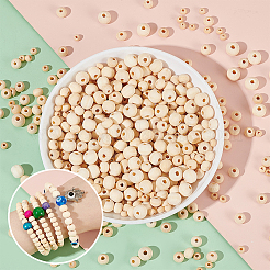 3000Pcs 3 Styles Unfinished Wood Beads&nbsp;WOOD-GA0001-56