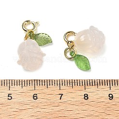 Natural Agate Rose Pendant Decorations&nbsp;G-U025-02G