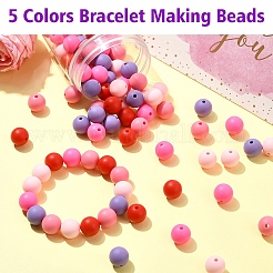 Pink Theme 90Pcs 5 Colors Food Grade Eco-Friendly Silicone Beads&nbsp;SIL-YW0001-43