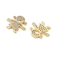 Brass Micro Pave Colorful Cubic Zirconia Connector Charms for Jewelry Making&nbsp;CU-CBAAA59-01G-04