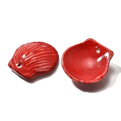 Seashell Shaped Porcelain Pendants&nbsp;PORC-O003-01B-08