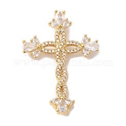 Rack Plating Brass Pave Cubic Zirconia Pendants&nbsp;KK-R144-14G