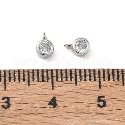 Brass Micro Pave Clear Cubic Zirconia Charms&nbsp;KK-D289-48B-P