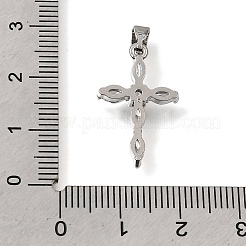 Brass Micro Pave Clear Cubic Zirconia Pendants&nbsp;CU-CBA9883-05B-P