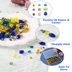 530Pcs 9 Style Transparent Glass Bead Strands&nbsp;GLAA-KS0001-10