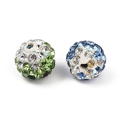 60Pcs 6 Color Handmade Polymer Clay Rhinestone Beads&nbsp;PORC-PH0001-38