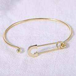 Paper Clip Shaped Brass Cuff Bangles for Women&nbsp;FS-WG1BAA8-01