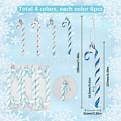 4 Sets 4 Styles Plastic Candy Cane Pendant Decorations&nbsp;FIND-SC0013-42A