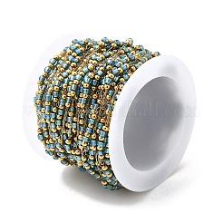 Handmade 304 Stainless Steel & Glass Beaded Chains&nbsp;CHS-L031-01G-05
