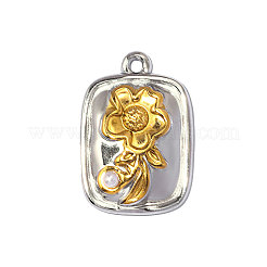 304 Stainless Steel & ABS Imitation Pearl Pendants&nbsp;STAS-OY013-47G