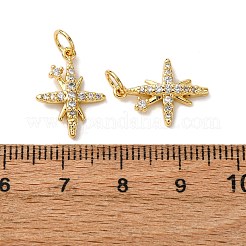 Brass Micro Pave Clear Cubic Zirconia Pendants&nbsp;KK-A270-14G