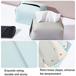 3Pcs 3 Colors Foldable PVC Imitation Leather Tissue Storage Bags&nbsp;ABAG-CA0001-11
