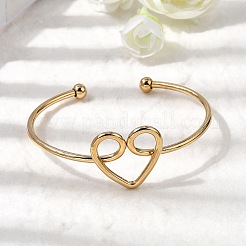 304 Stainless Steel Cuff Bangles for Women&nbsp;BJEW-Z150-02G-01