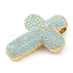 Brass Micro Pave Cubic Zirconia Pendants&nbsp;KK-Q821-01G