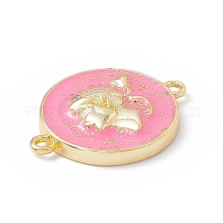 Rack Plating Brass Enamel Connector Charms&nbsp;KK-B065-24G-03