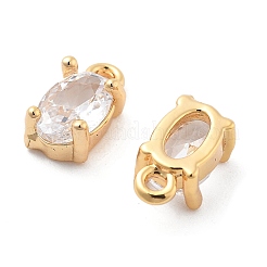Brass Micro Pave Clear Cubic Zirconia Charms&nbsp;KK-G516-28G