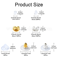 760Pcs 7 Styles Brass & Plastic Ear Nuts&nbsp;FIND-YW0004-99