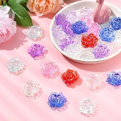 30Pcs Transparent & UV Plating Acrylic Beads&nbsp;MACR-YW0003-97