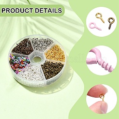 1800Pcs 6 Colors Iron Screw Eye Pin Peg Bails&nbsp;IFIN-YW0003-66