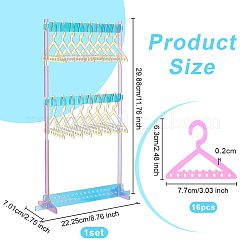 1 Set 3-Tier Coat Hanger Acrylic Earring Display Holder&nbsp;AJEW-OC0005-21