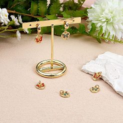 6Pcs 2 Style Rack Plating Brass Enamel Pendants&nbsp;KK-SZ0006-13