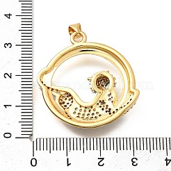 Brass Micro Pave Cubic Zirconia Pendants&nbsp;KK-B128-02G