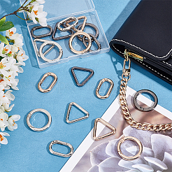 18Pcs 9 Styles Alloy Spring Gate Rings&nbsp;FIND-WR0007-93