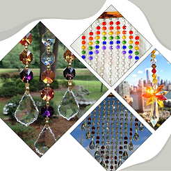 240Pcs Electroplate Glass Faceted Octagon Links Connector Charms&nbsp;EGLA-SP0001-43B