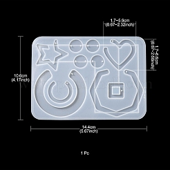 Geometry Pendant & Links Silicone Molds&nbsp;DIY-YW0006-70