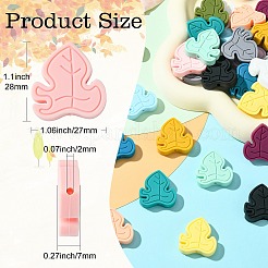32Pcs 16 Colors Leaf Food Grade Eco-Friendly Silicone Focal Beadss&nbsp;SIL-CJ0002-19