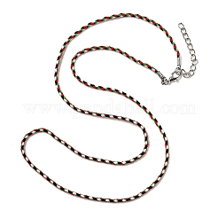 2MM Braided Round Polycotton Cord Necklace Making with Alloy Lobster Claws Clasps and Iron End Chains&nbsp;NJEW-Q031-01E