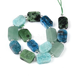 Natural Ruby in Zoisite & Flower Amazonite & Green Aventurine & Apatite Beads Strands&nbsp;G-N358-02A-06